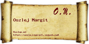 Oszlej Margit névjegykártya